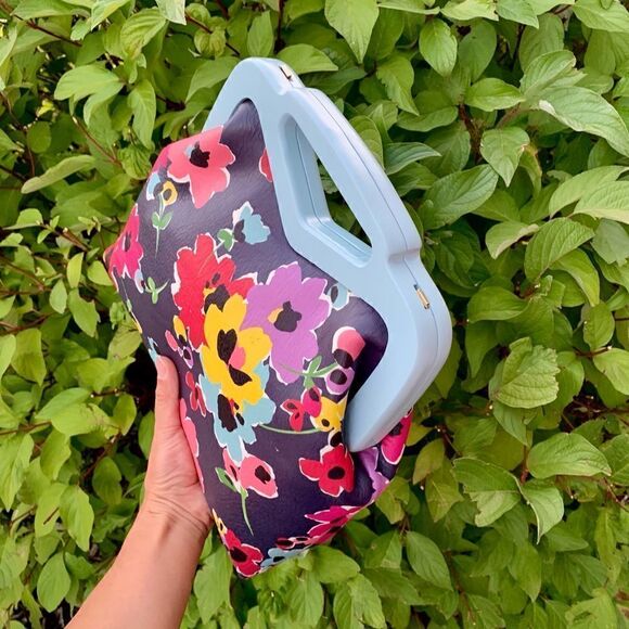 Handmade Genuine Leather Floral Printed, Wooden Frame Bag/Crossbody. XL Size - Picture 10 of 16